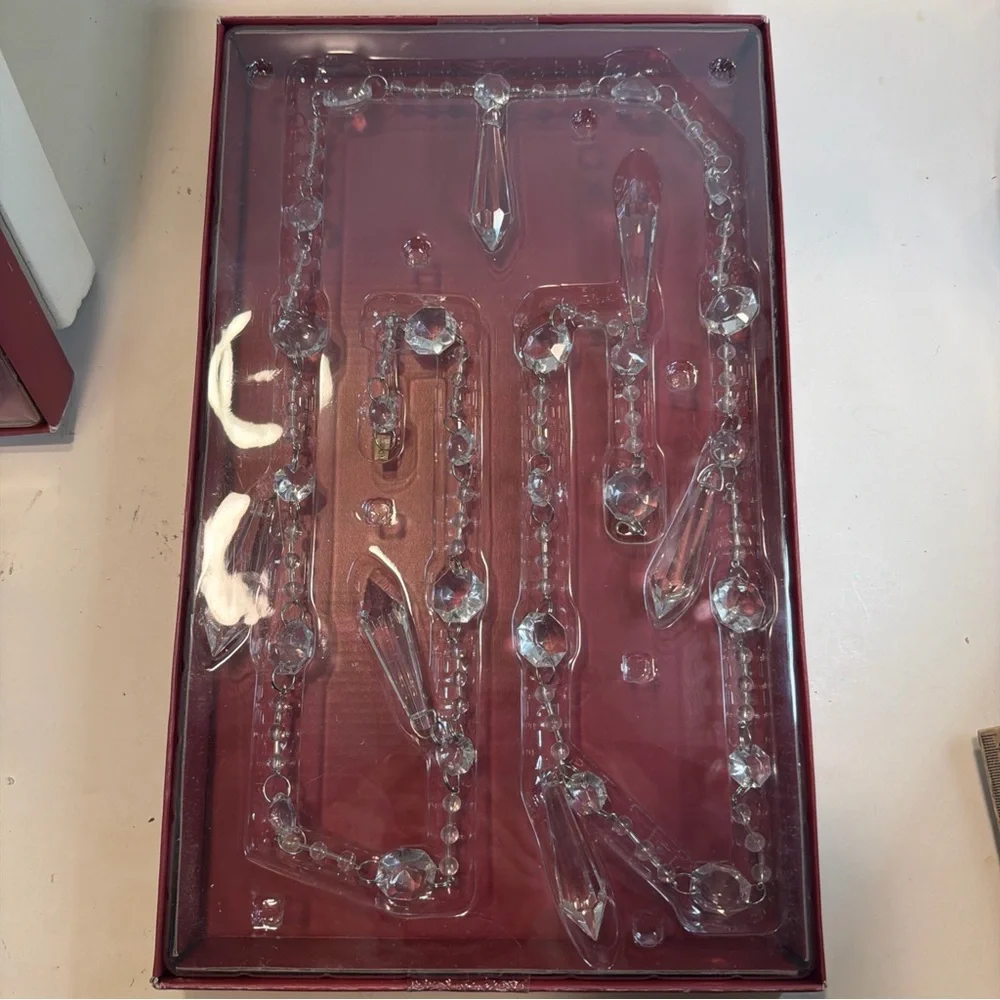 SET OF 2 Pottery Barn Chandelier Glass Garland CLEAR 60” New Open Box